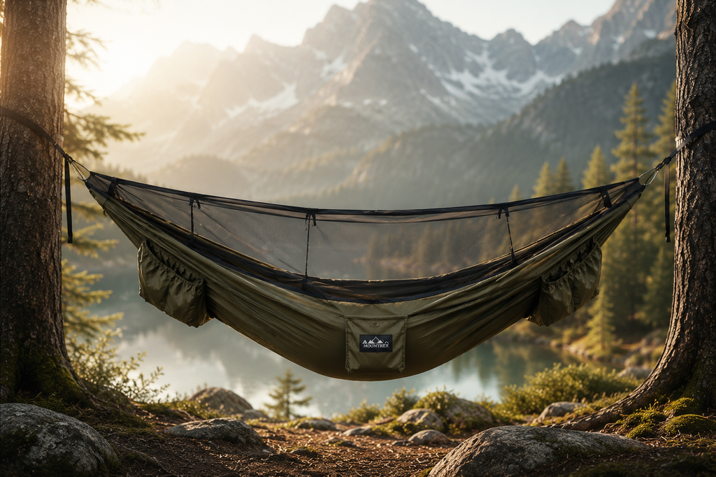 Camping Hammock with Mosquito Net & Tree Straps