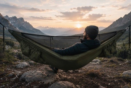 Camping Hammock with Mosquito Net & Tree Straps
