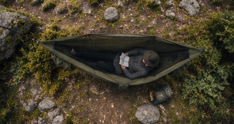 Camping Hammock with Mosquito Net & Tree Straps