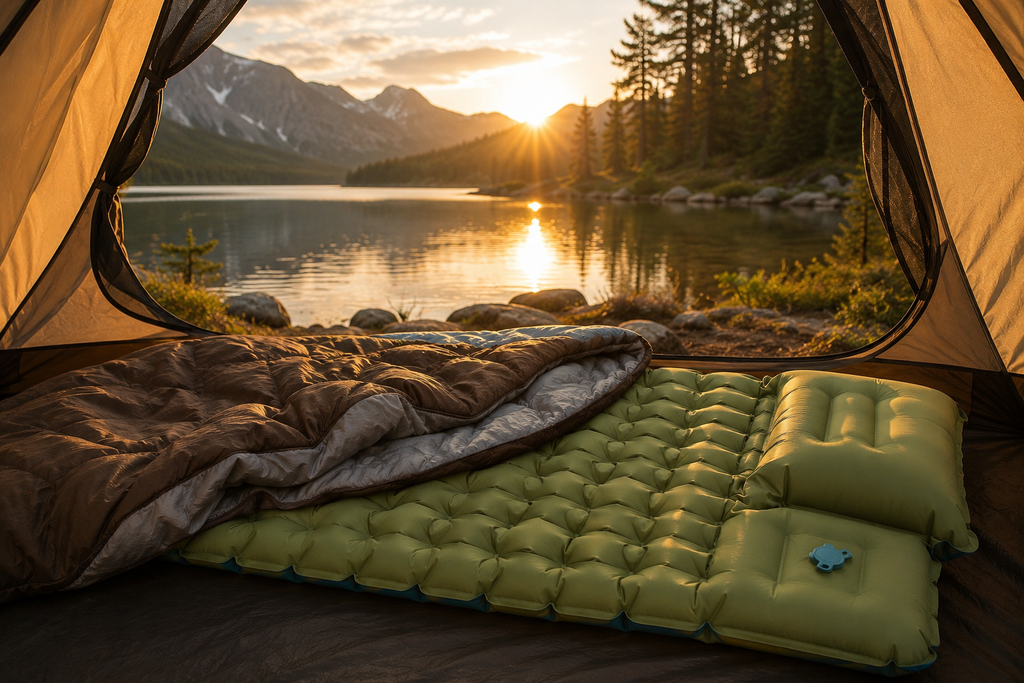 Ultralight Sleeping Pad with Built-In Foot Pump