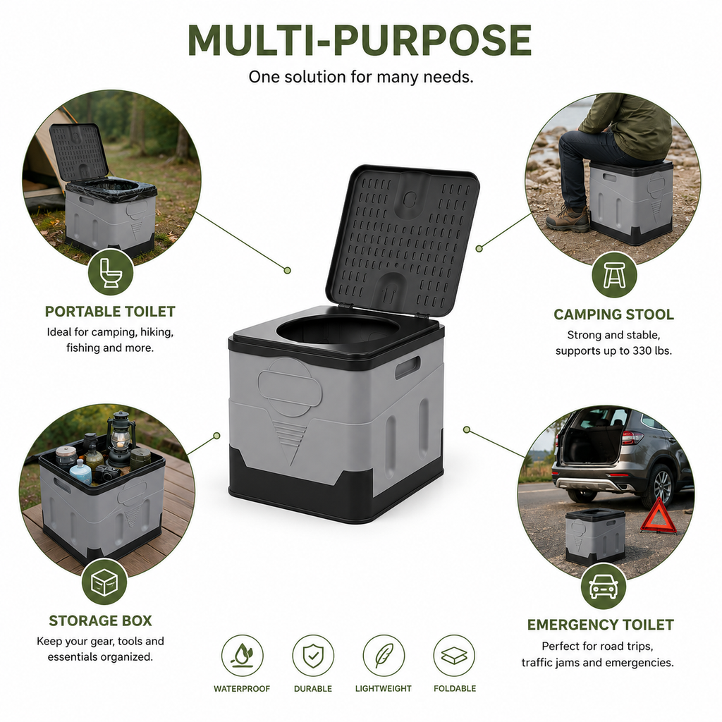 Portable Toilet for Camping with Camping Potty
