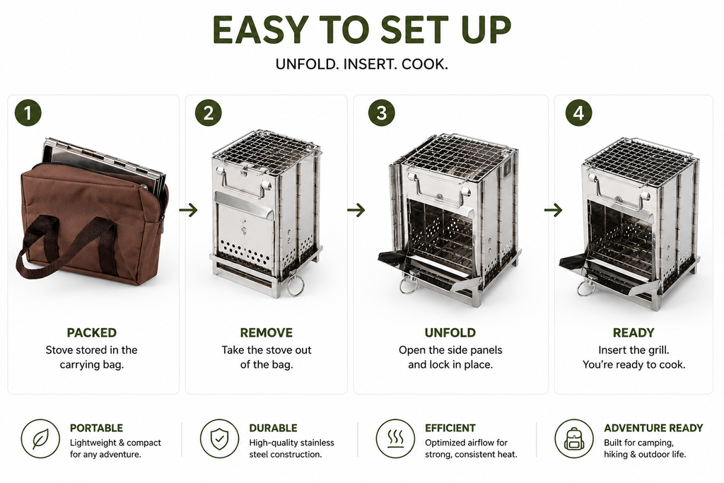 Portable Wood Burning Stove for Camping