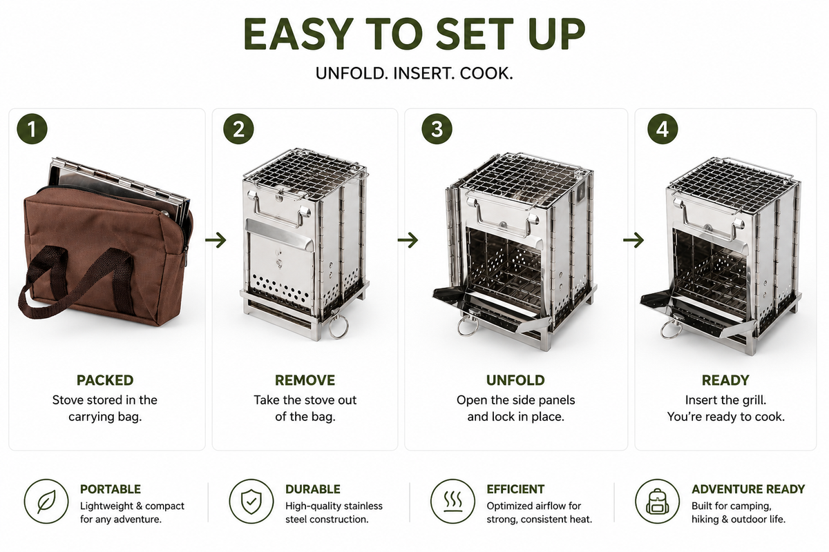 Portable Wood Burning Stove for Camping