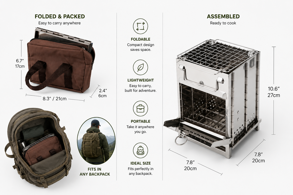Portable Wood Burning Stove for Camping