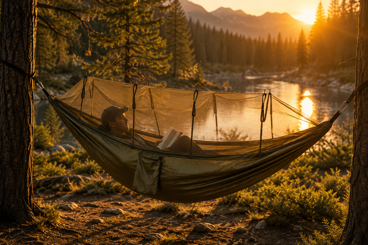 Ultralight Camping Hammock with Tree Straps