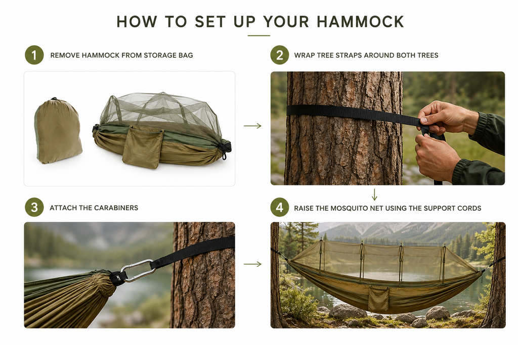 Ultralight Camping Hammock with Tree Straps