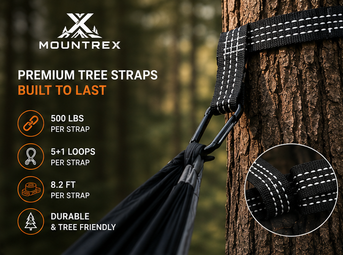Camping Hammock with Mosquito Net & Tree Straps