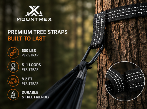 Camping Hammock with Mosquito Net & Tree Straps